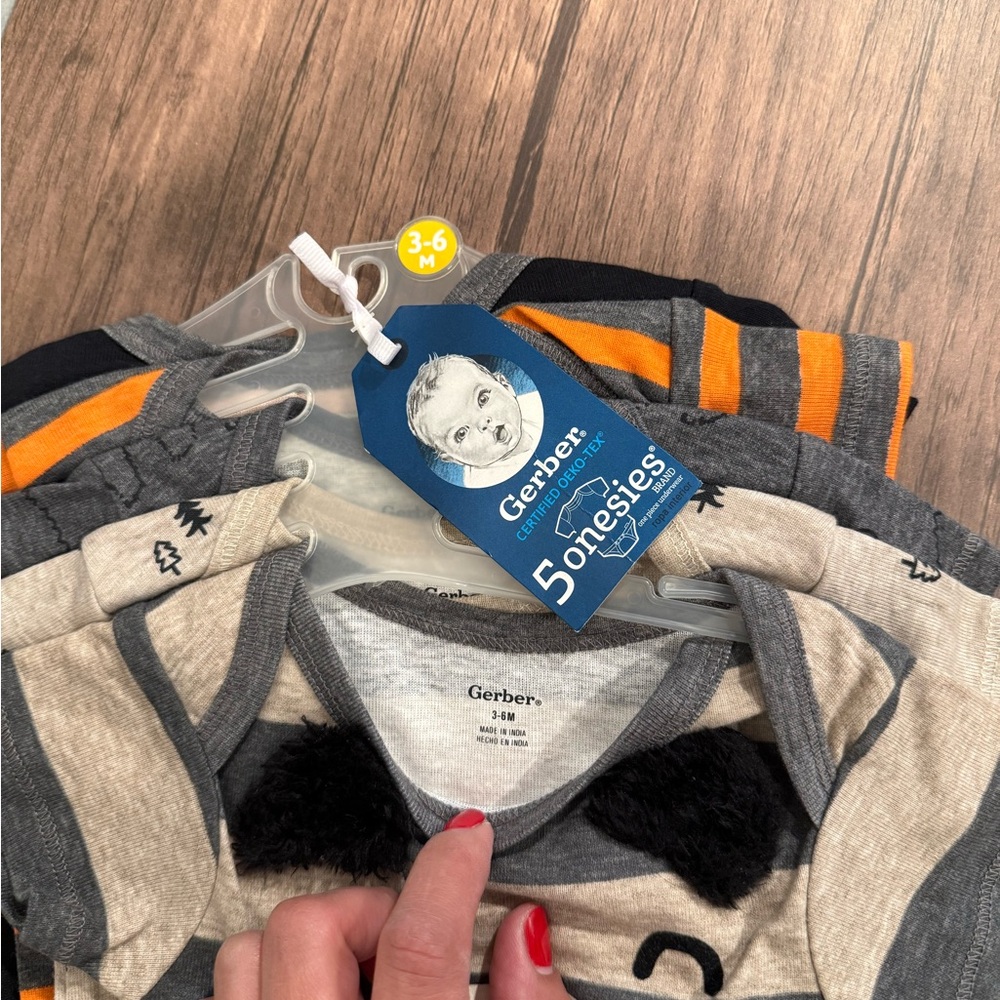 Gerber Baby Onesies Set - Gray, Orange, Black